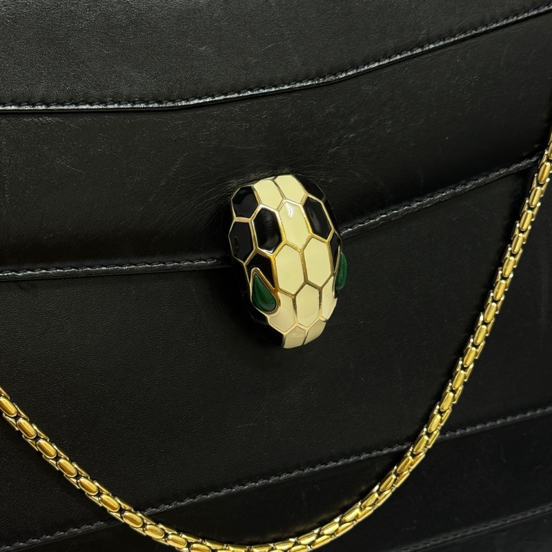 【超稀有美包💕】 BVLGARI 寶格麗 經典蛇頭 肩背+斜背包 專櫃15萬！-17