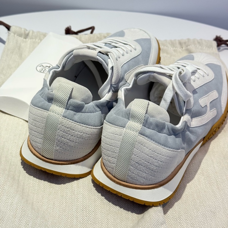 全新HERMES 愛馬仕 男式新款JET德訓鞋 後跟可踩 42碼  藍白拼色-1