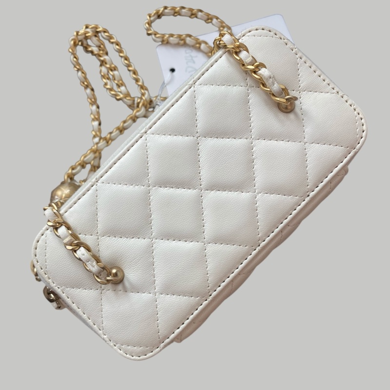Chanel Lambskin vanity羊皮金球-10