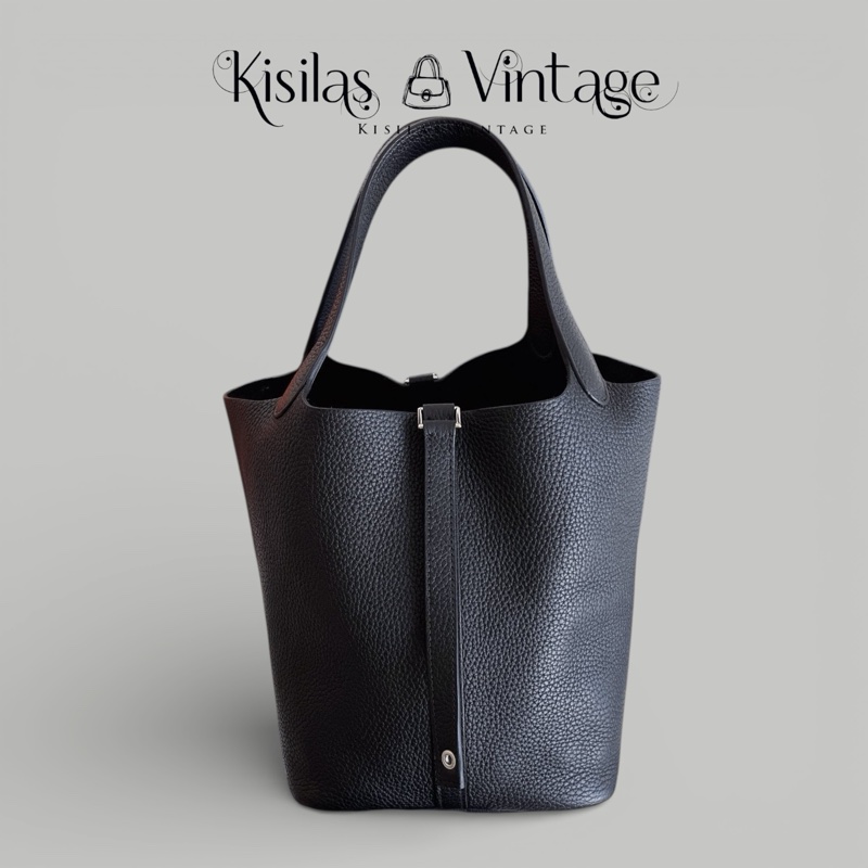 Hermes picotin 22黑銀-0