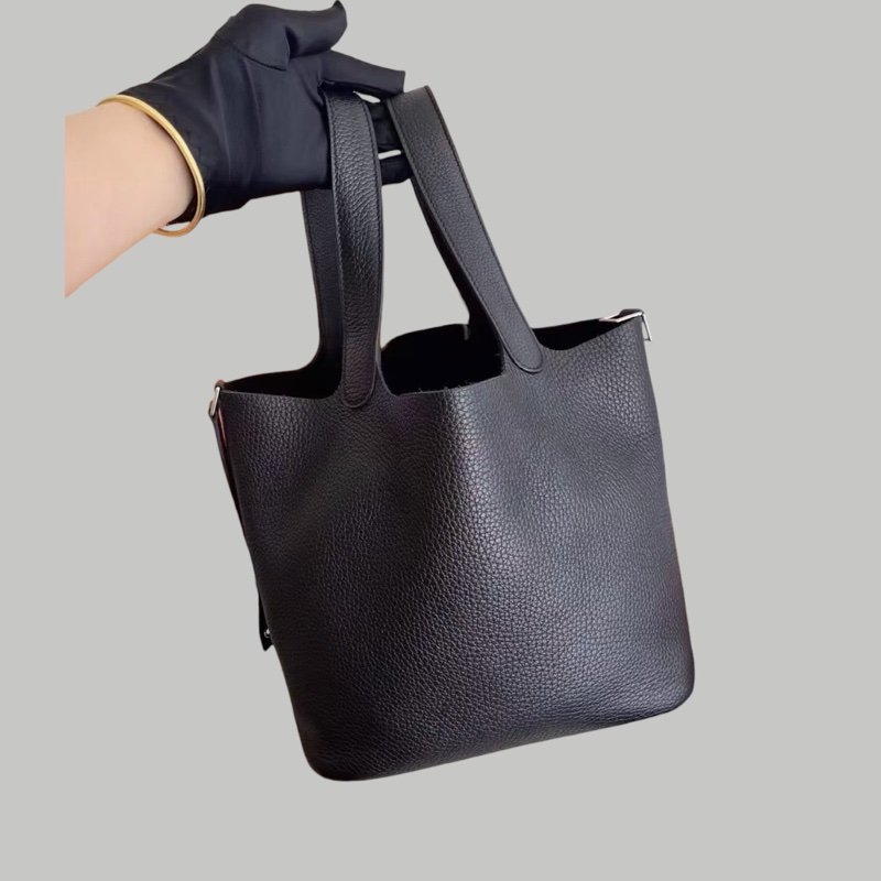 Hermes picotin 22黑銀-3