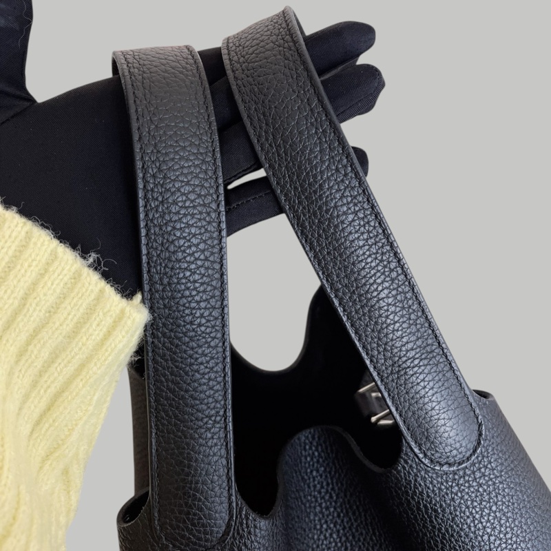 Hermes picotin 22黑銀-7