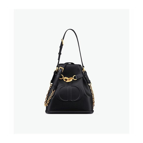 DIOR 中型黑色 CD 壓花小牛皮 M2271UBHA_M900