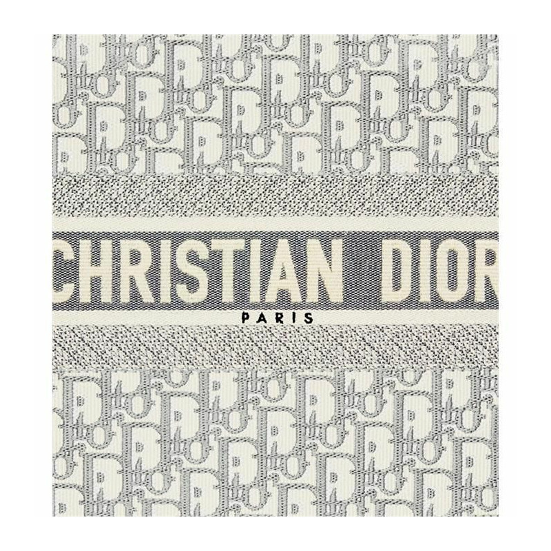 DIOR 中型書包手提袋 米白色和灰色刺繡 M1296ZRIW_M20I-9