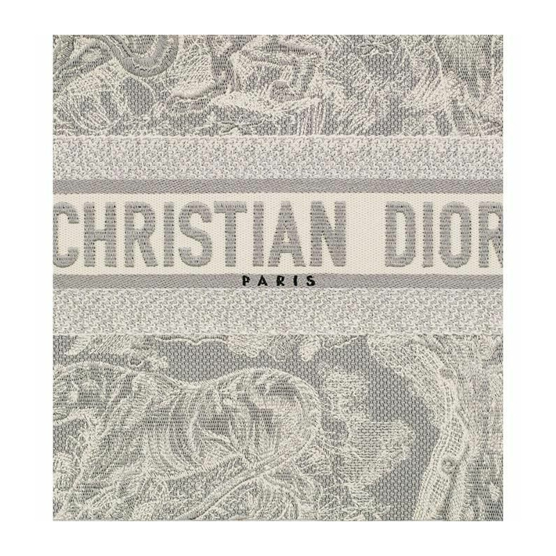 DIOR 中號灰色和米白色刺繡書包 M1296ZRGO_M20I-9