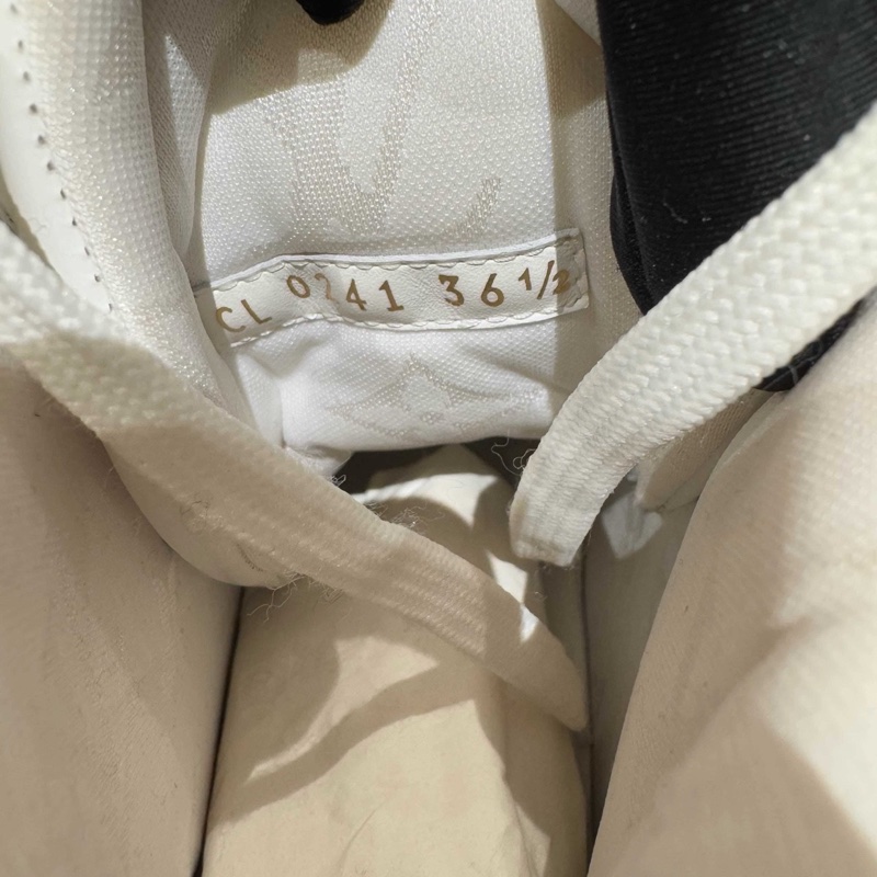 LV Boombox 銀白高幫運動鞋 浮雕logo 36.5碼-5