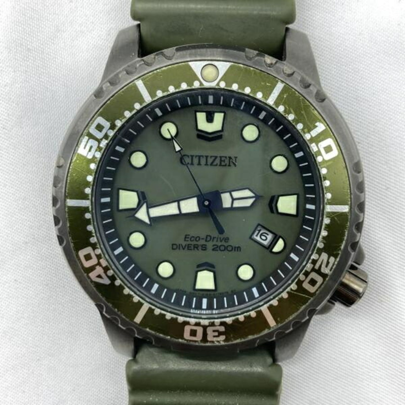 西鐵城 e168s129061 Promaster 卡其色手錶-0