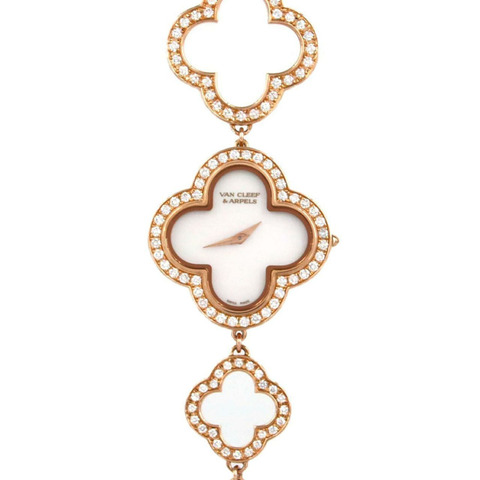 Van Cleef & Arpels 梵克雅寶 Alhambra PG D 手鍊 2365149 VCARN5KC00 PG/RG 石英腕錶