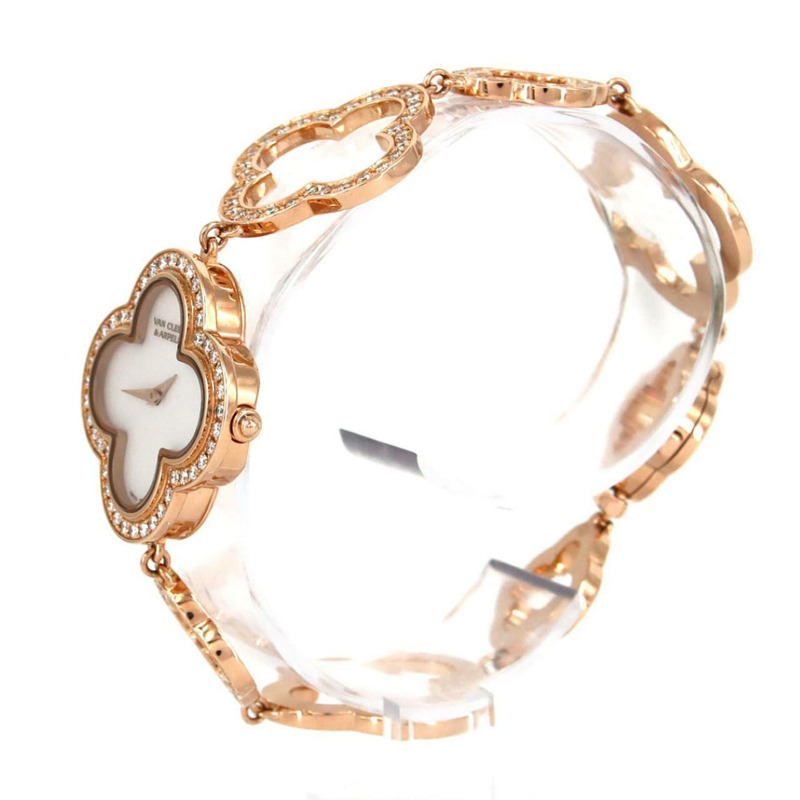 Van Cleef & Arpels 梵克雅寶 Alhambra PG D 手鍊 2365149 VCARN5KC00 PG/RG 石英腕錶-1