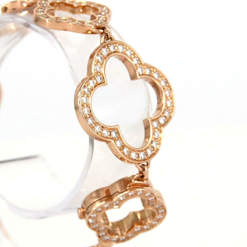 Van Cleef & Arpels 梵克雅寶 Alhambra PG D 手鍊 2365149 VCARN5KC00 PG/RG 石英腕錶-2