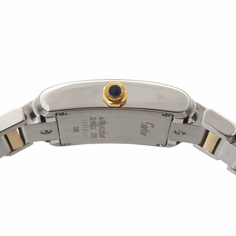 卡地亞 Tank Française SM 雙色腕錶 W51007Q4 女士象牙色 18K 黃金石英錶-4