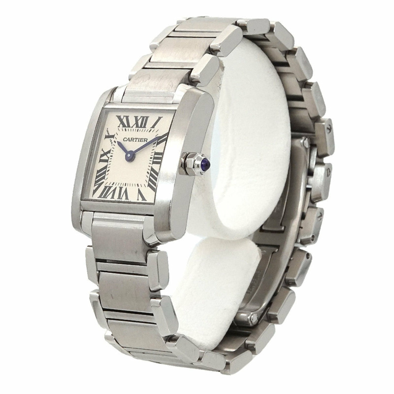 卡地亞 Tank Française SM W51008Q3 女士象牙石英腕錶-1