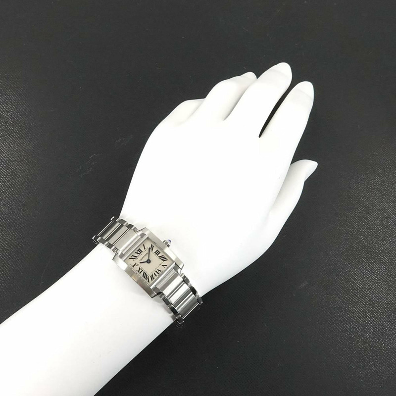 卡地亞 Tank Française SM W51008Q3 女士象牙石英腕錶-2