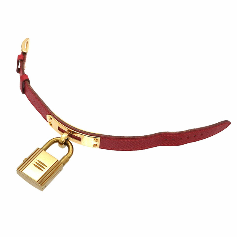 愛馬仕 Kelly 女士腕錶,白色和紅色石英錶盤,帶 Cadena 錶帶-5