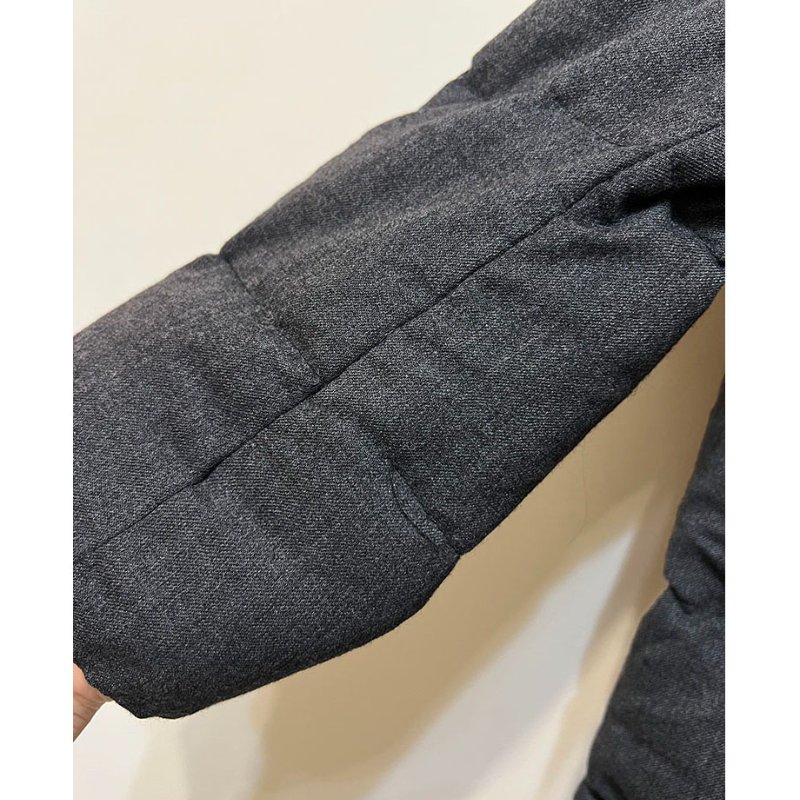 MONCLER 炭灰A字毛呢中長版羽絨外套 3 M~L-14