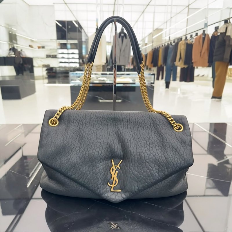 🎉新品好折扣✨Saint Laurent 777399 YSL 大款 Calypso 粒面小羊皮包 黑色-1