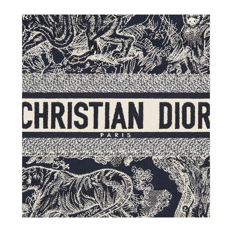 DIOR 中號藍色和米白色刺繡書包 M1296ZRGO_M35I-4