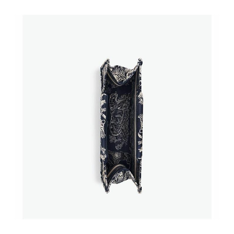 DIOR 中號藍色和米白色刺繡書包 M1296ZRGO_M35I-7