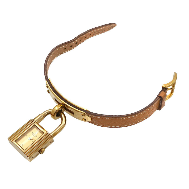 愛馬仕 Kelly 女士腕錶，金色石英錶，配 Cadena 錶帶-3