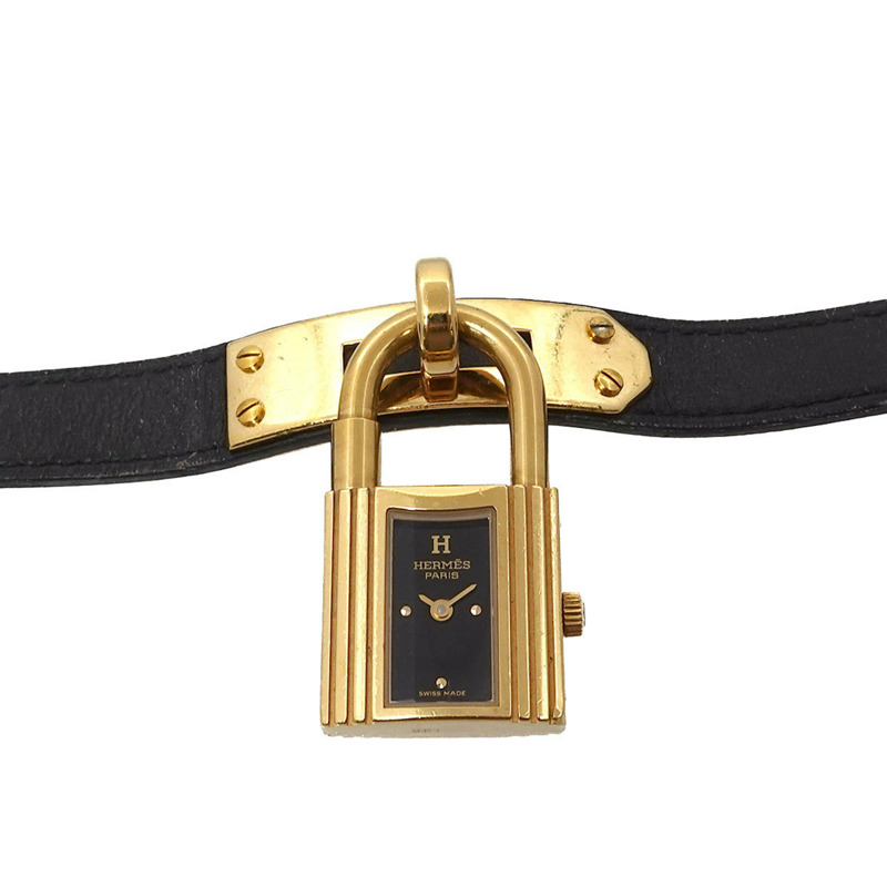 愛馬仕 Kelly 女士腕錶,黑色石英錶盤,附 Cadena 錶帶-0