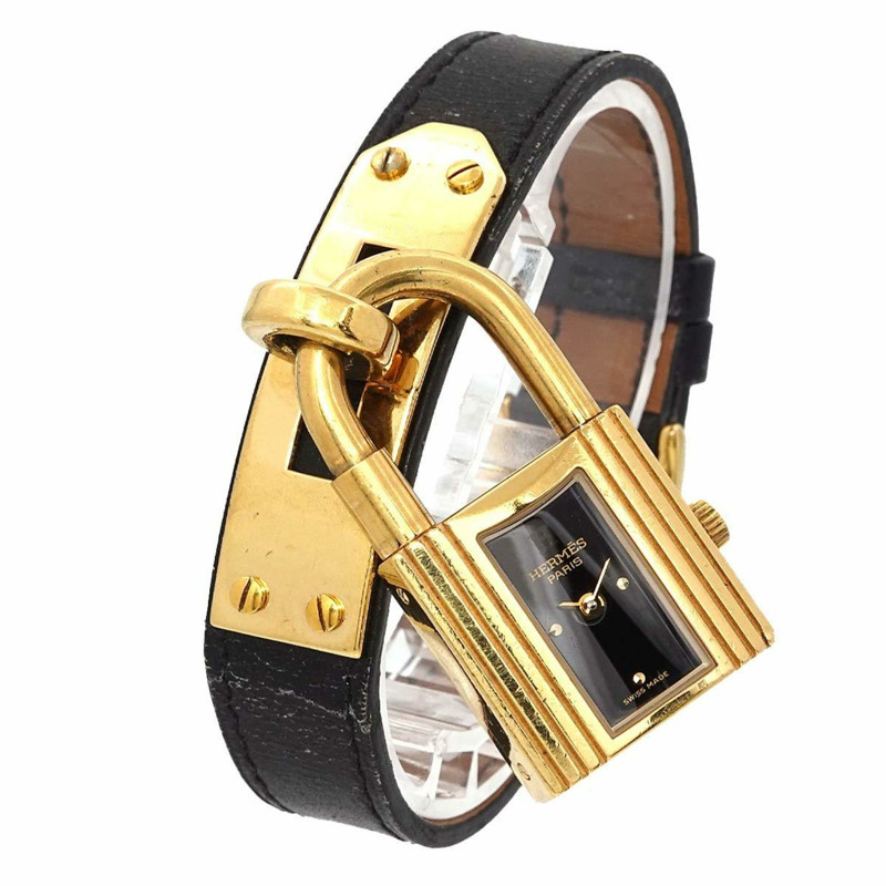 愛馬仕 Kelly 女士腕錶,黑色石英錶盤,附 Cadena 錶帶-1