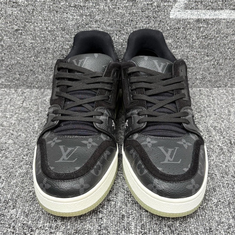 二手 LV 路易威登 黑色皮面老花厚底trainer板鞋  41碼-1