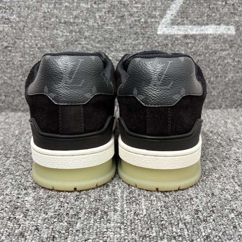 二手 LV 路易威登 黑色皮面老花厚底trainer板鞋  41碼-2