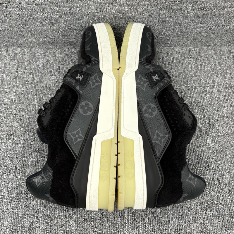 二手 LV 路易威登 黑色皮面老花厚底trainer板鞋  41碼-5