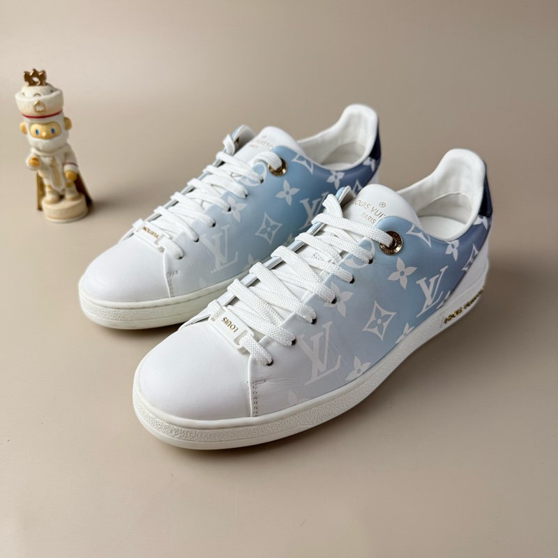 LV/路易威登 白藍滿印老花休閒鞋 36碼 99新 品相完美 滿印設計-0