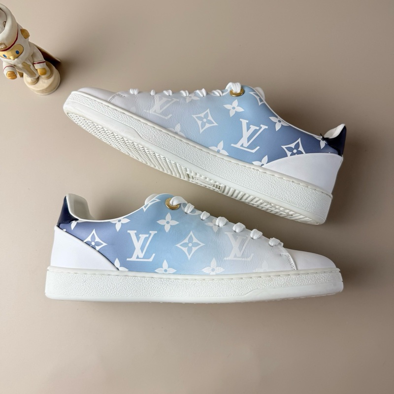 LV/路易威登 白藍滿印老花休閒鞋 36碼 99新 品相完美 滿印設計-5