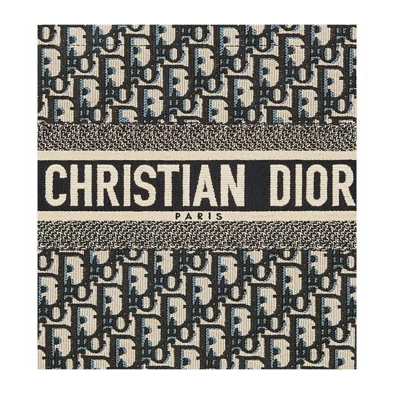 DIOR 中型書包手提袋 米白色和藍色刺繡 M1296ZRIW_M828-3