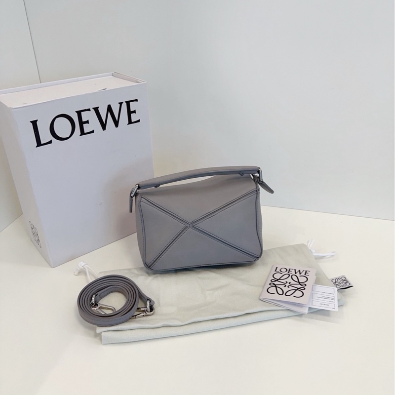 ✨ Loewe mini puzzle 珍珠灰🐚 全套 98新🆕-3