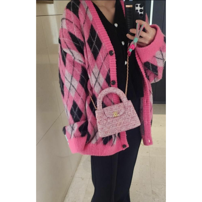CHANEL 凱莉粉紅斜紋軟呢芭比包 凱莉包 Caly 小號-3