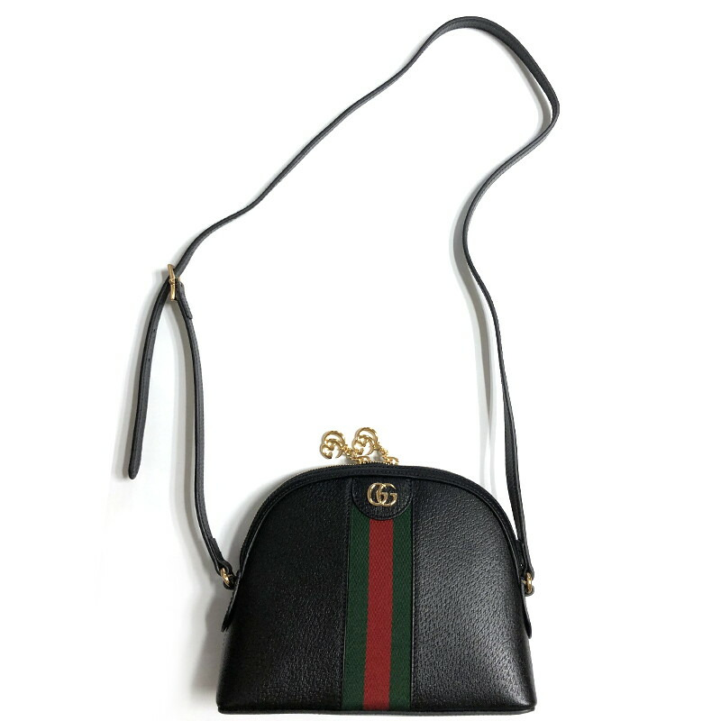 GUCCI Ophidia 黑色皮革小號肩背包 499621 1060-7