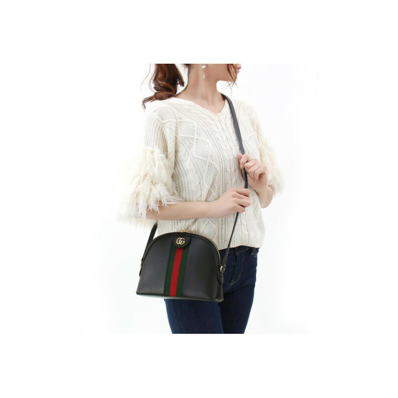 GUCCI Ophidia 黑色皮革小號肩背包 499621 1060-9