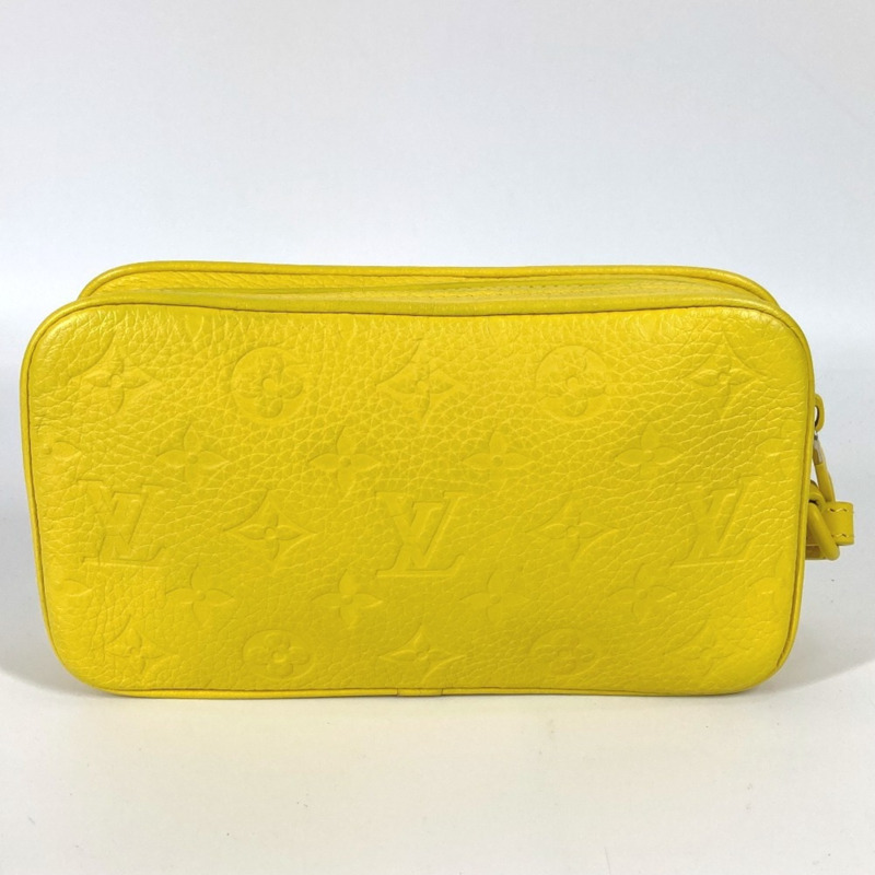 路易威登 M53554 Monogram Empreinte Pochette Volga 第二包鏈條手拿包 Taurillon 皮革男士黃色如新-1