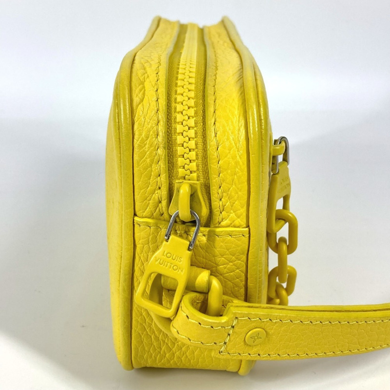 路易威登 M53554 Monogram Empreinte Pochette Volga 第二包鏈條手拿包 Taurillon 皮革男士黃色如新-3