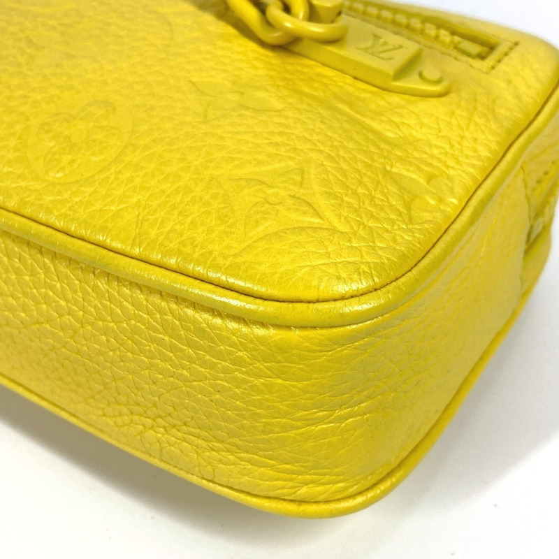 路易威登 M53554 Monogram Empreinte Pochette Volga 第二包鏈條手拿包 Taurillon 皮革男士黃色如新-4