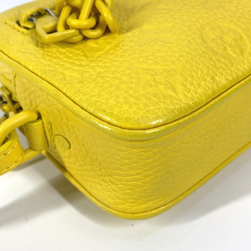 路易威登 M53554 Monogram Empreinte Pochette Volga 第二包鏈條手拿包 Taurillon 皮革男士黃色如新-5