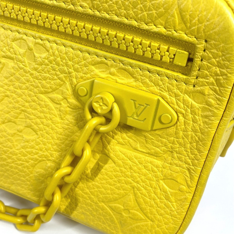 路易威登 M53554 Monogram Empreinte Pochette Volga 第二包鏈條手拿包 Taurillon 皮革男士黃色如新-10