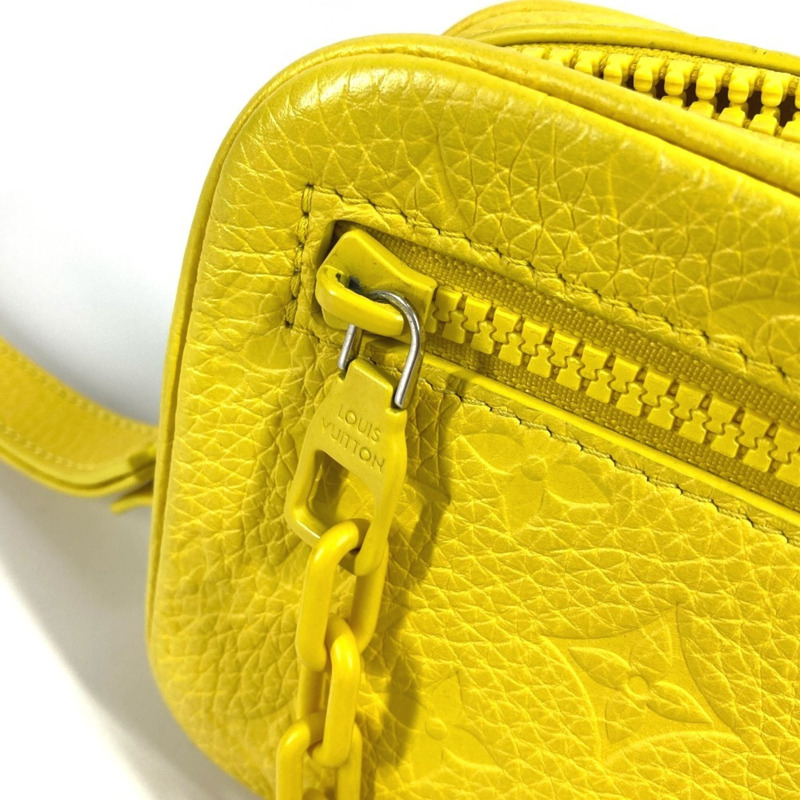 路易威登 M53554 Monogram Empreinte Pochette Volga 第二包鏈條手拿包 Taurillon 皮革男士黃色如新-11