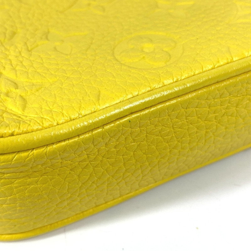 路易威登 M53554 Monogram Empreinte Pochette Volga 第二包鏈條手拿包 Taurillon 皮革男士黃色如新-14