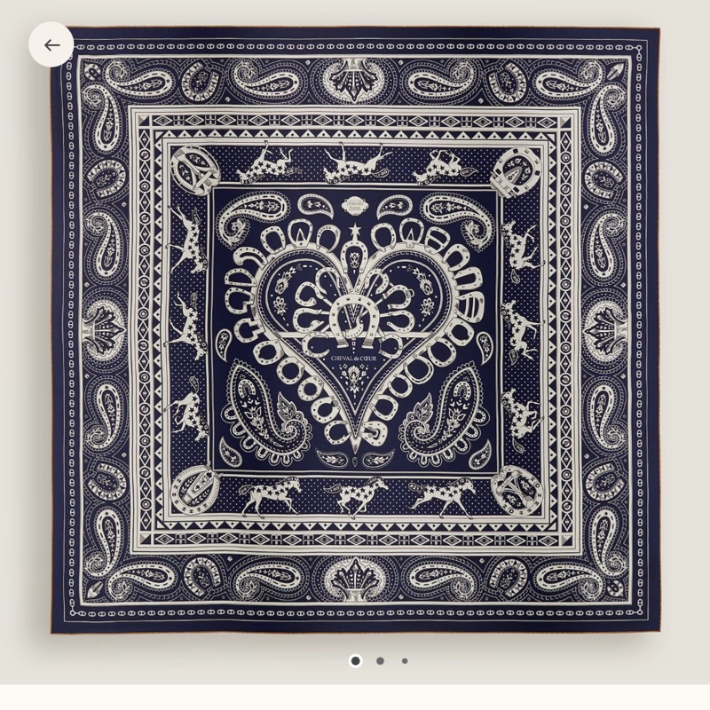 愛馬仕 披肩 Hermes Cheval de Coeur Bandana 140 全新未使用 專櫃售價48900-0
