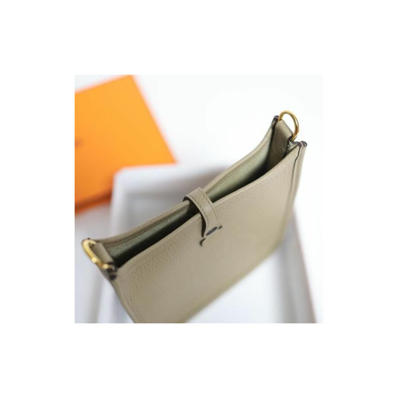 HERMES Mini Evelyne TPM 2024 米色 Marfa 金色五金印章-5