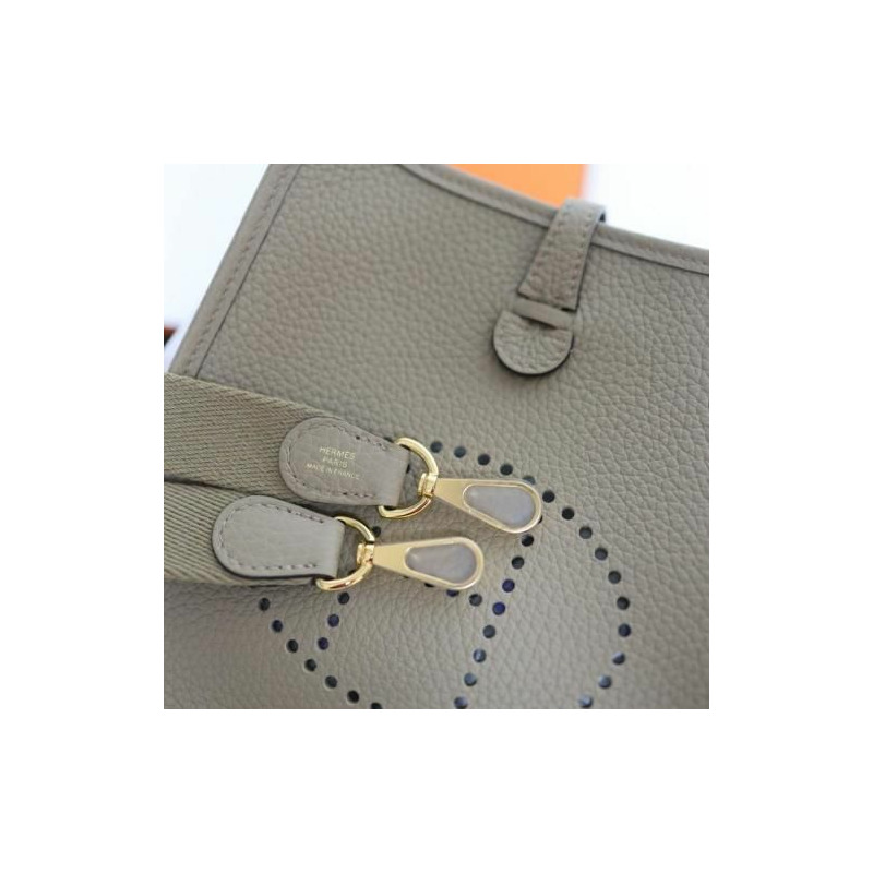 HERMES Mini Evelyne TPM 2024 米色 Marfa 金色五金印章-6