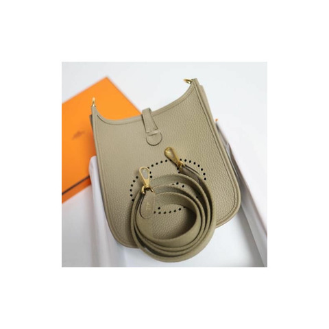 HERMES Mini Evelyne TPM 2024 米色 Marfa 金色五金印章