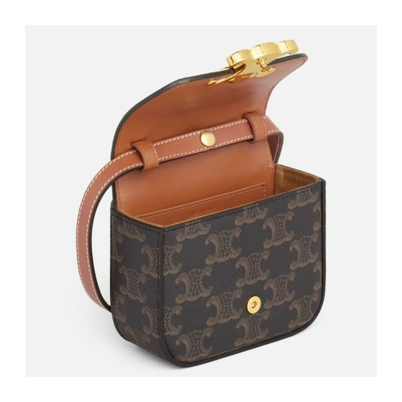 CELINE Triomphe帆布小牛皮棕褐色 10I512DQB04LU-6