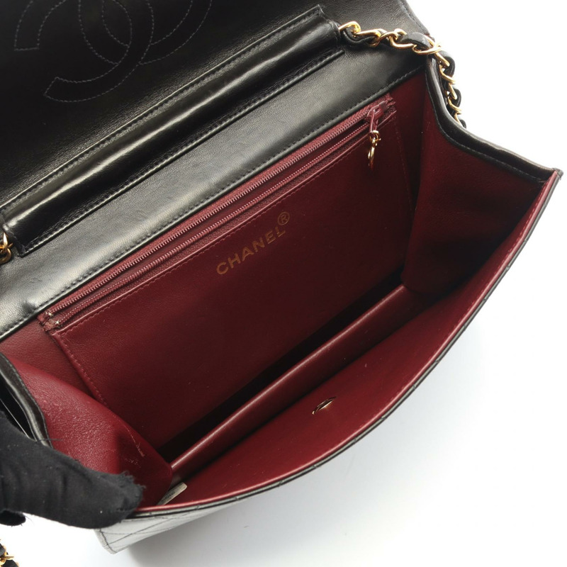 香奈兒 (CHANEL) Matelasse 羊皮單肩包，黑色，二手，女士款-2