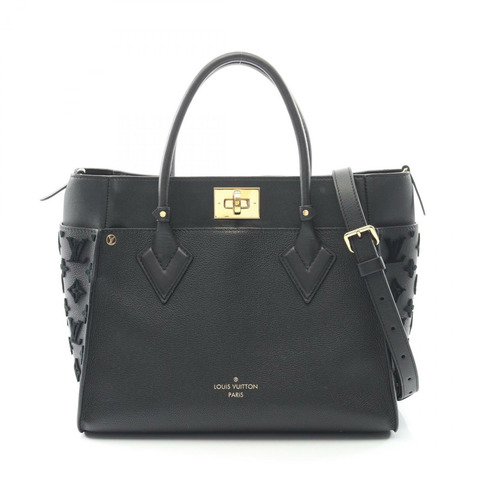 路易威登 On My Side MM Monogram Tufftage 黑色手提包 M53826 皮革 黑色 二手 女士
