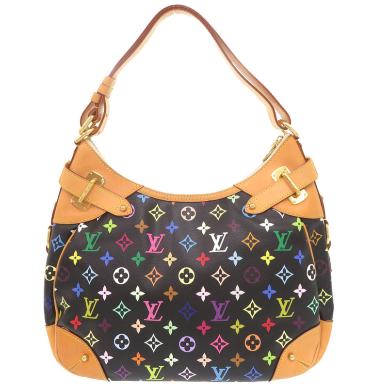 近新路易威登 Greta Monogram Multicolore M40196 Noir 肩背包 LV 1481-1
